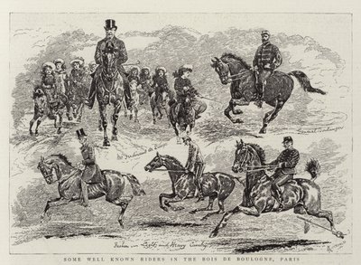 Some Well Known Riders in the Bois de Boulogne, Paris by Alfred Chantrey Corbould